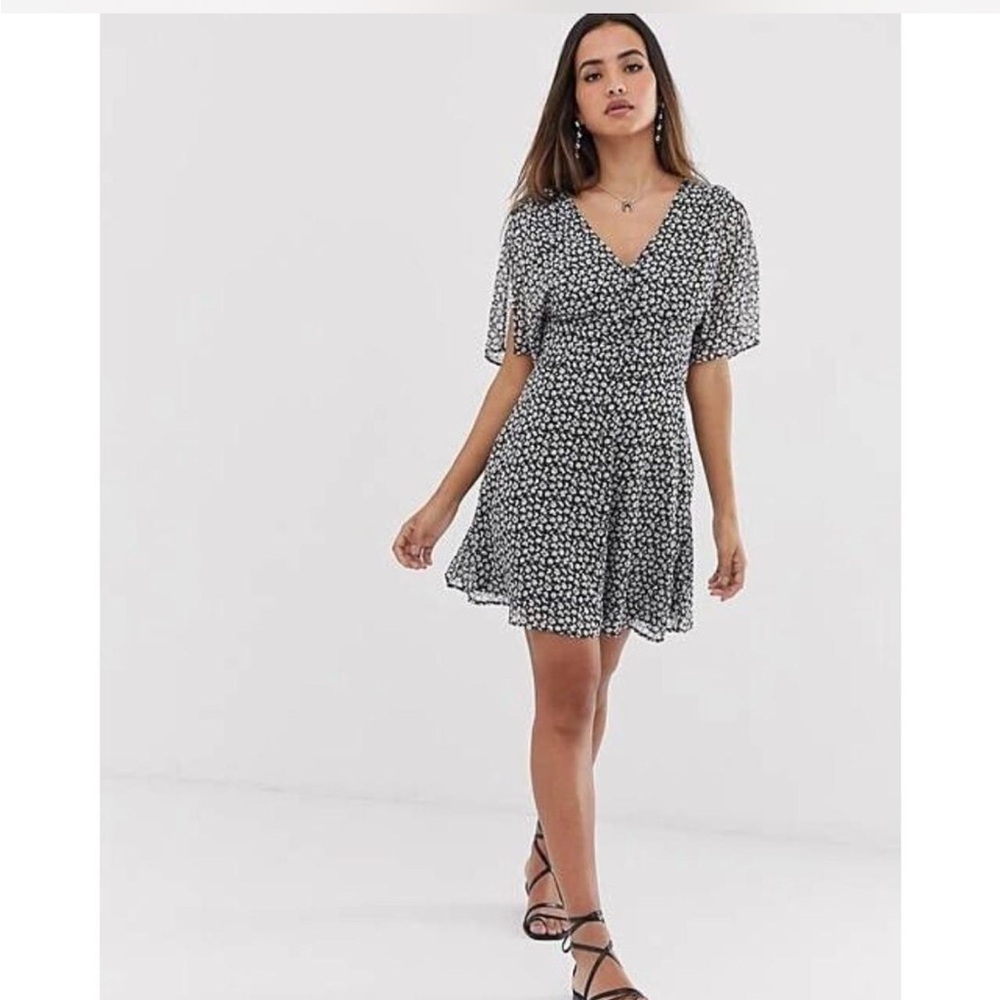 All Saints Ivey Scatter Mini Dress with Tie Waist